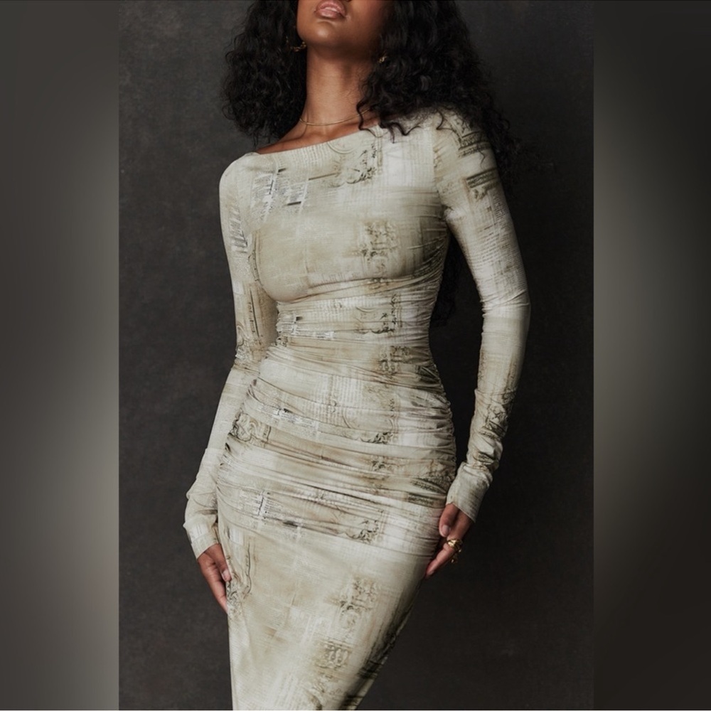 Long Sleeve Bateau Bodycon Dress